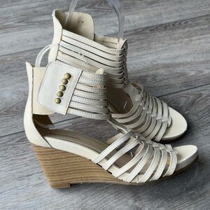 Roberto Vianni Gladiator Wedge  Sandals in Ivory